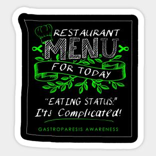 Eating Status It's Complicated - Gastroparesis Sticker